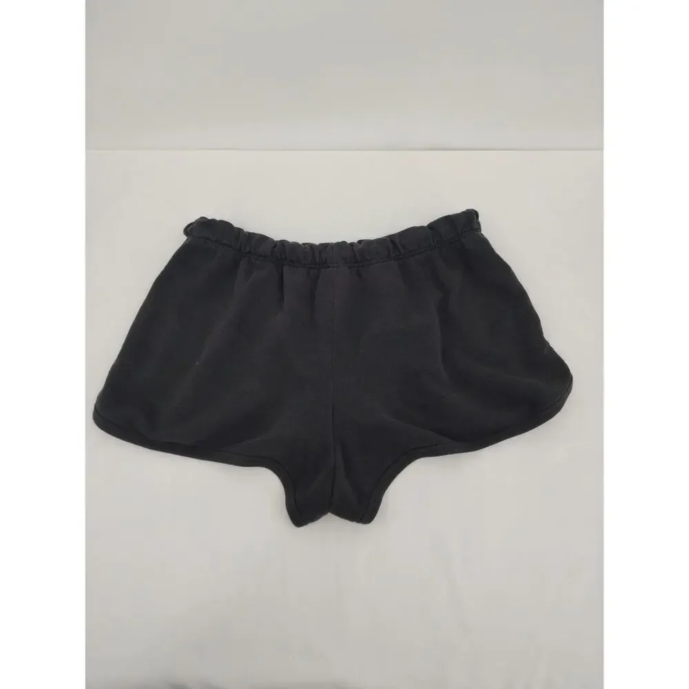 Pink Victoria's Secret Black Booty Shorts Loose Fit Elastic Waist Pockets XL